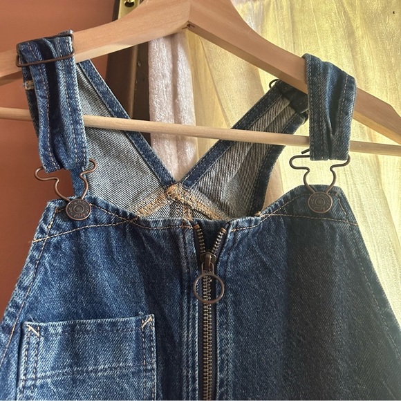 Free People Sunkissed Denim Short Overalls Zip Front Jean Shortalls NEW Size 4 - Picture 4 of 11